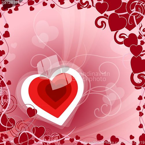 Image of Red Heart Indicates Valentines Day And Background