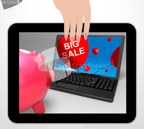 Image of Big Sale Laptop Displays Huge Specials On Internet