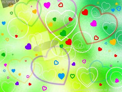 Image of Background Heart Shows Valentine\'s Day And Affection