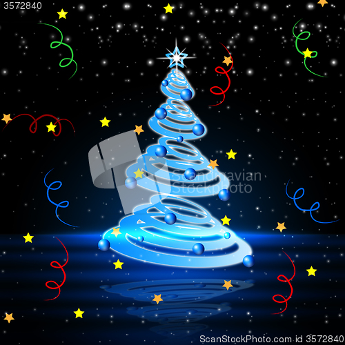 Image of Xmas Tree Means Merry Christmas And Festive
