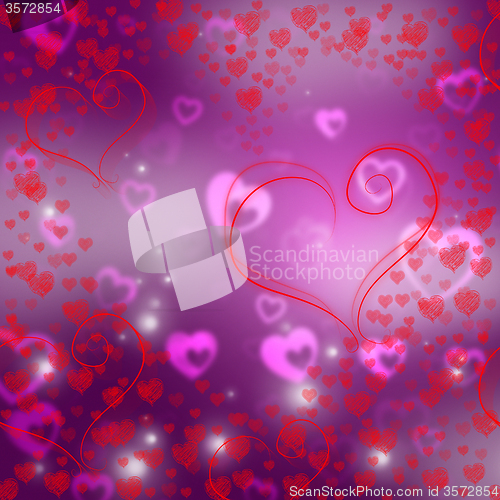 Image of Hearts Love Shows Valentine\'s Day And Background