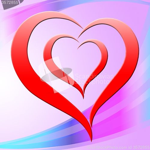 Image of Background Heart Represents Valentine Day And Affection