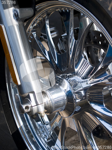Image of Front wheel of motorcycle