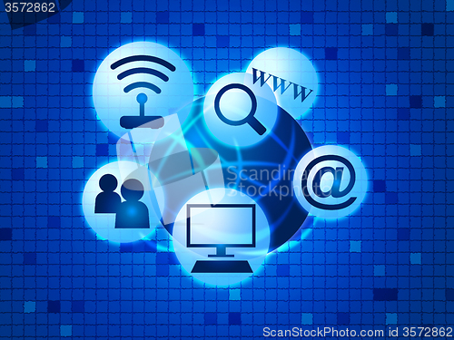 Image of Social Media Indicates World Wide Web And Communicate