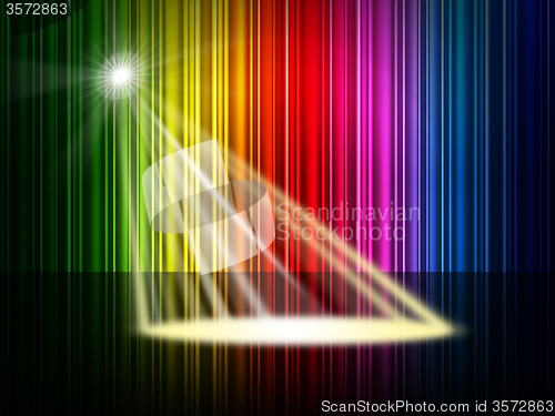 Image of Spectrum Spotlight Represents Colorful Background And Entertainm