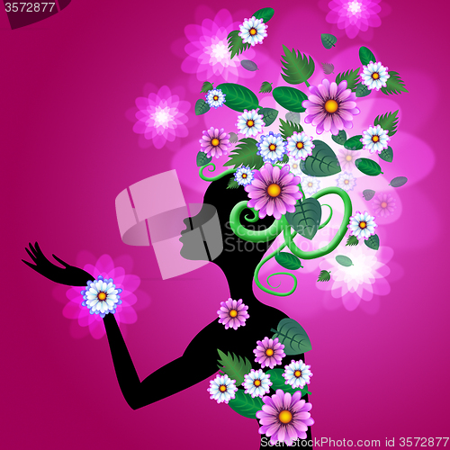 Image of Hair Pink Indicates Flowers Florist And Female
