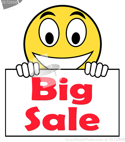 Image of Big Sale On Sign Shows Promotional Savings Save Or Discounts