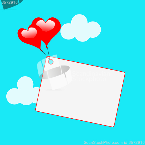 Image of Copyspace Tag Shows Heart Shapes And Card