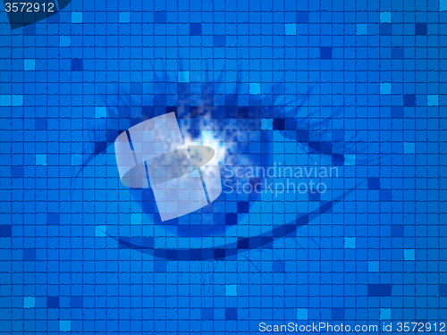 Image of Background Blue Means Human Eye And Design