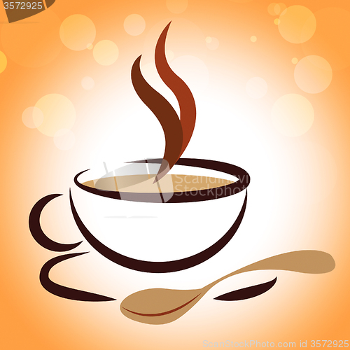 Image of Coffee Beverage Means Coffeecup Drink And Caffeine