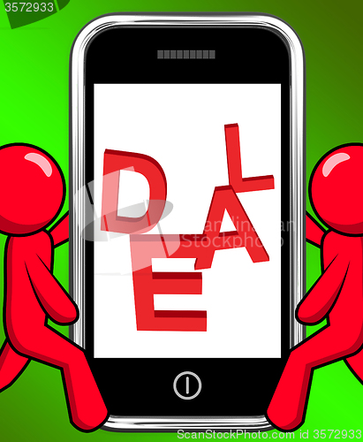 Image of Deal On Phone Displays Agreement Deals Or Contract