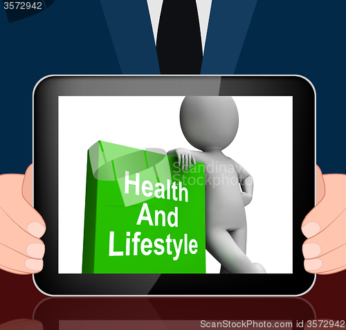 Image of Health And Lifestyle Book With Character Displays Healthy Living