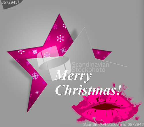 Image of Xmas Lips Indicates Merry Christmas And Celebration