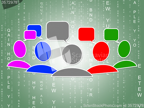 Image of Social Media Represents Connecting People And Binary