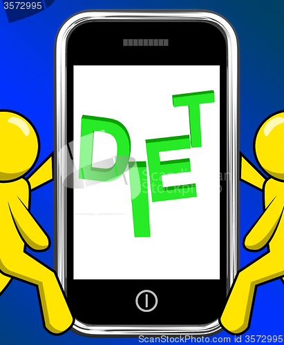 Image of Diet On Phone Displays Online Weight loss