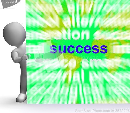 Image of Success Word Cloud Sign Shows Succeed Winning Triumph And Victor