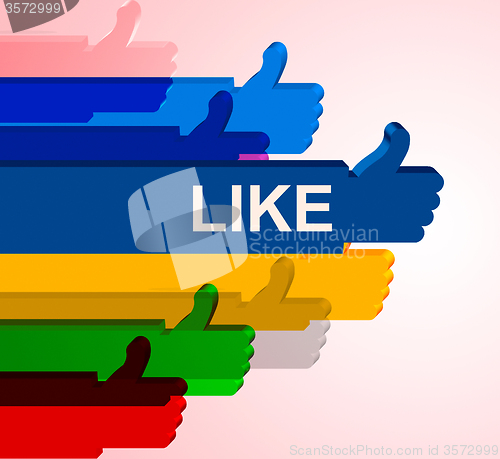 Image of Thumbs Up Means Social Media And Agree