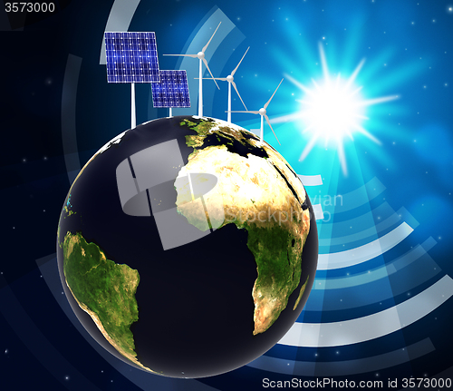 Image of Solar Panel Indicates Alternative Energy And Globalise