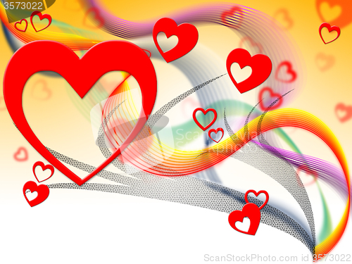 Image of Background Hearts Shows Valentine\'s Day And Affection