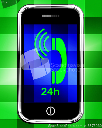 Image of Twenty Four Hour On Phone Displays Open 24h