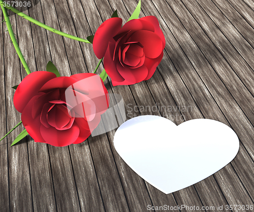 Image of Heart Roses Indicates Valentine Day And Bloom