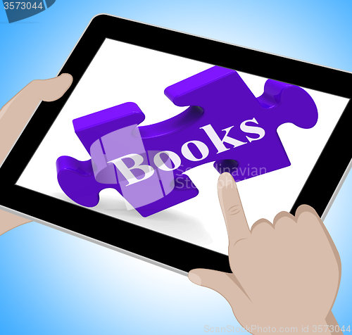 Image of Books Tablet Means E-Book Or Reading App