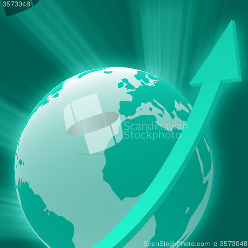 Image of Arrow Globe Represents Solar System And World