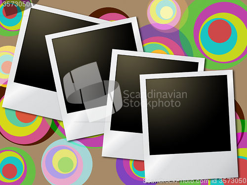 Image of Photo Frames Indicates Text Space And Circles