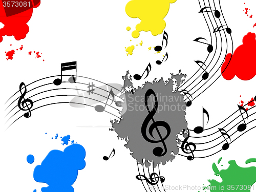 Image of Splash Paint Indicates Bass Clef And Blot