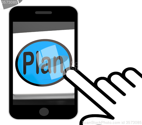 Image of Plan Button Displays Objectives Planning And Organizing