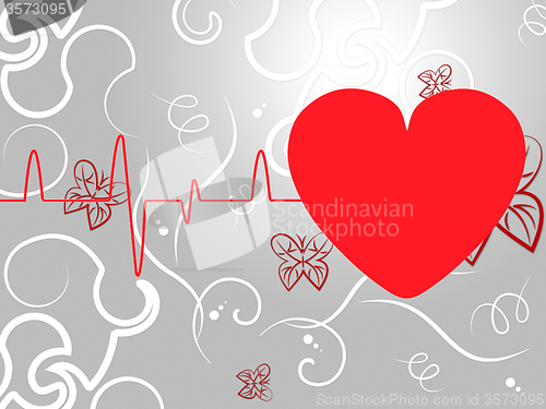 Image of Heart Pulse Means Empty Space And Cardiogram