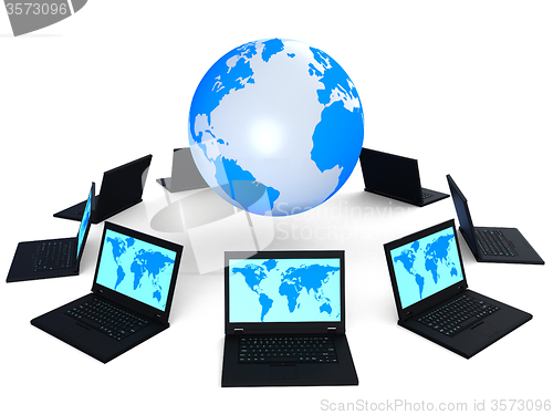 Image of Global Network Indicates Digital Globe And Internet