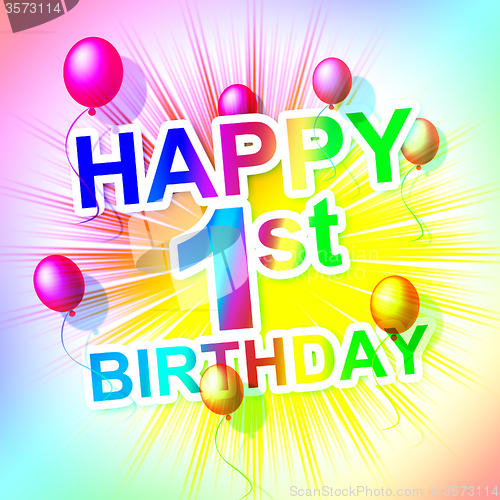 Image of Happy Birthday Represents Congratulation Congratulations And One