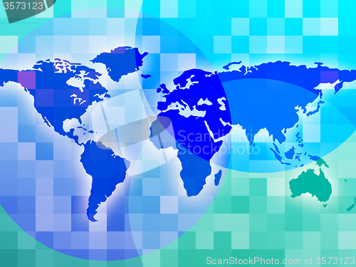 Image of World Map Indicates Design International And Worldwide