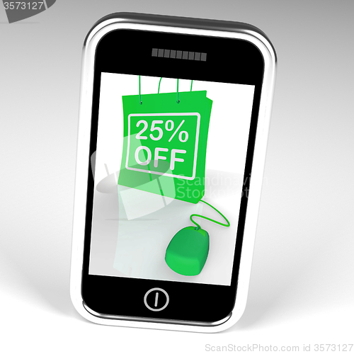 Image of Twenty-five Percent Off Bag Displays Online Shopping 25  Discoun