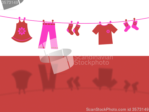 Image of Clothes Line Represents Laundry Laundered And Outfit