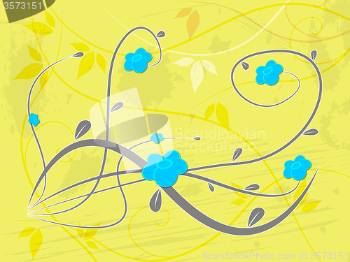 Image of Background Yellow Indicates Florist Flowers And Template