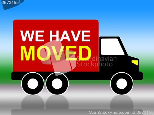 Image of Moving House Represents Change Of Residence And Lorry