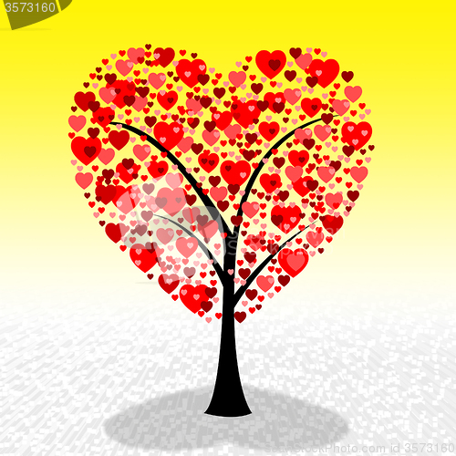 Image of Tree Hearts Represents Valentine Day And Environment