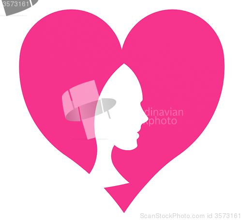 Image of Woman Heart Shows Valentine Day And Hearts