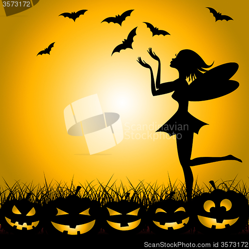Image of Halloween Fairy Shows Trick Or Treat And Bats