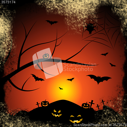 Image of Halloween Bats Represents Trick Or Treat And Autumn