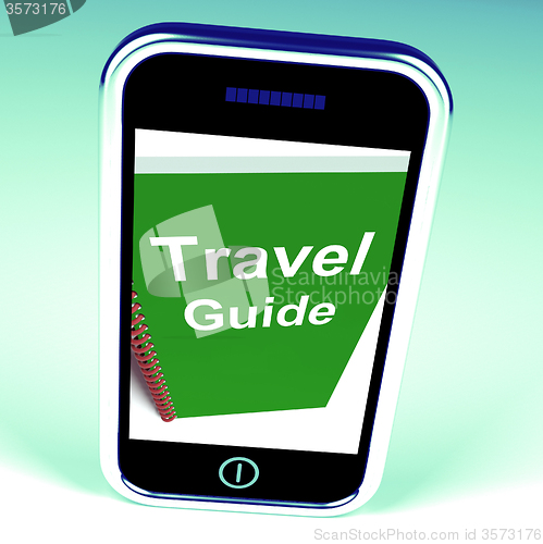 Image of Travel Guide Phone Represents Advice on Traveling