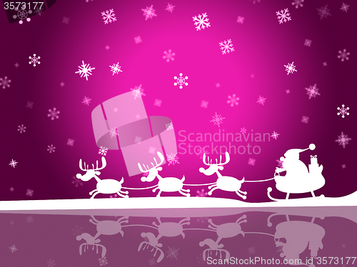 Image of Pink Snowflake Indicates Father Xmas And Celebration