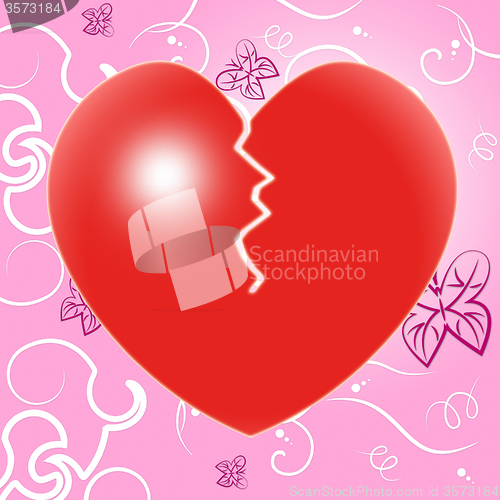 Image of Broken Heart Indicates Valentine Day And Breakup
