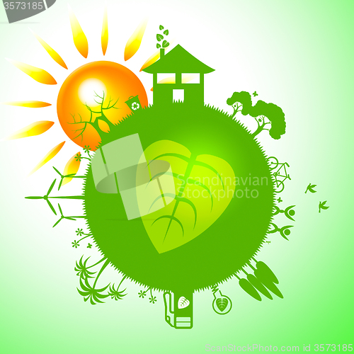 Image of Eco Sun Indicates Earth Friendly And Eco-Friendly