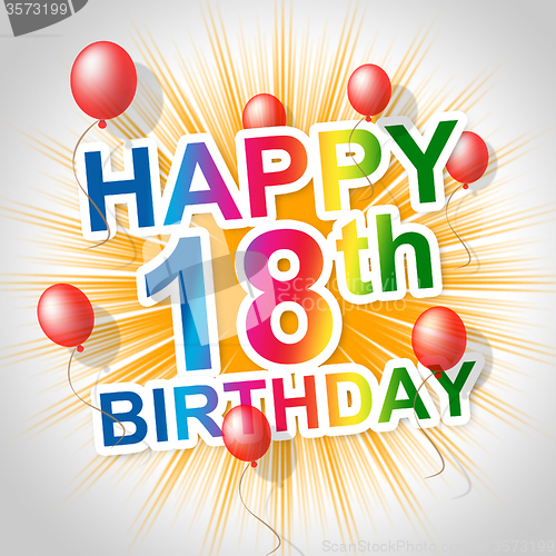 Image of Happy Birthday Means Congratulations Greetings And Eighteenth