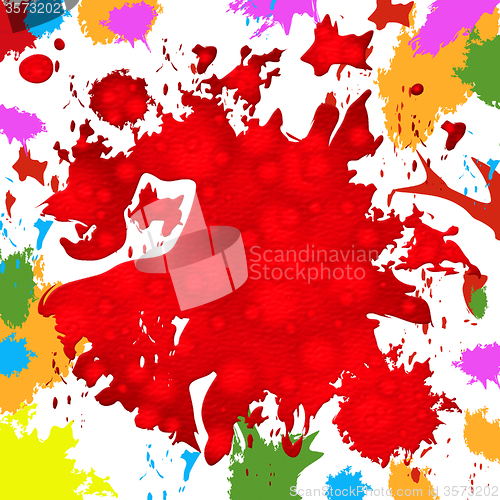 Image of Paint Background Represents Colorful Splat And Color