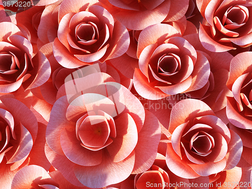 Image of Roses Background Shows Valentines Petals And Valentine