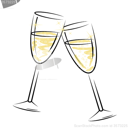 Image of Champagne Glasses Represents Sparkling Wine And Alcohol